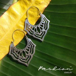 Tribal Brass Zen Handmade Hoops made by artisans